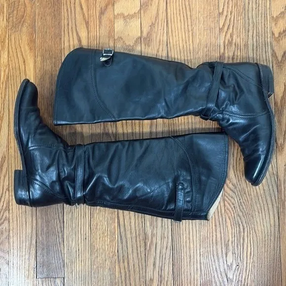 Frye Dorado Tall Leather‎ Riding Boot Black Women's Size 7 - Image 3
