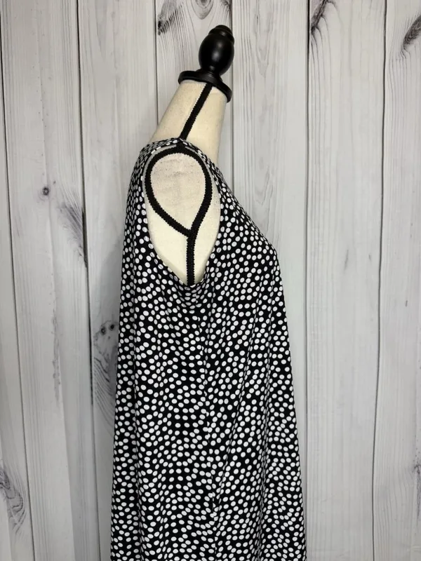 Annalee + Hope Women's Black White Sleeveless Dress Size Large Polka Dot - Image 5