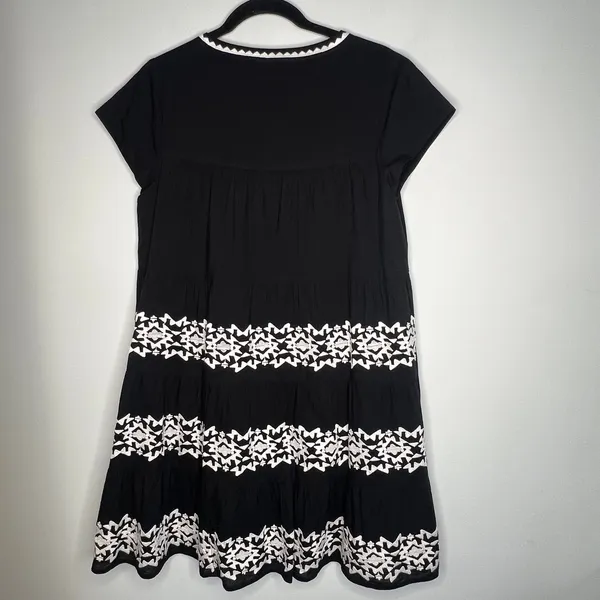 Roller Rabbit Black Embroidery Pamela Mini Dress Size Small - Image 4