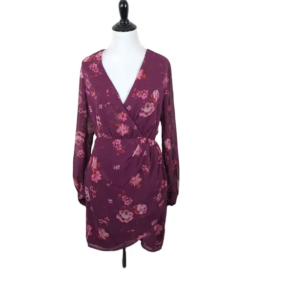 LPA Maisie Dress Jolene Floral Chiffon Long Sleeve Mini Dress NWT Small - Image 6