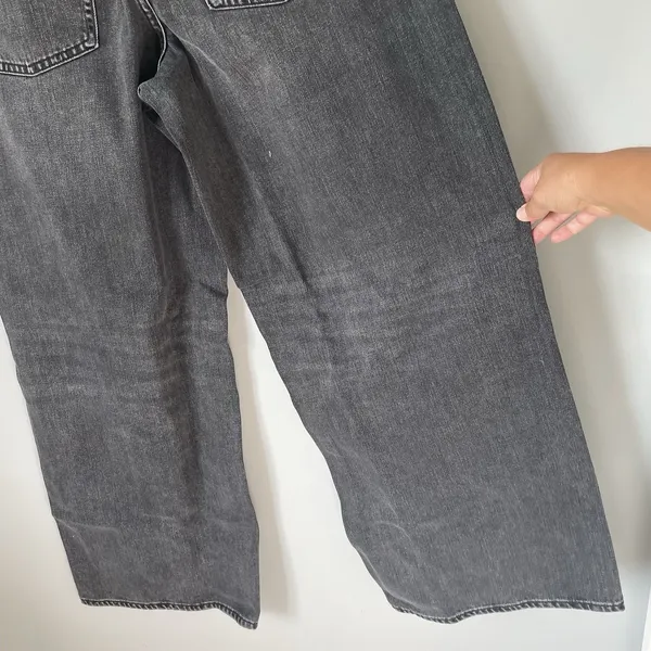 Old Navy Low Rise Baggy Wide Leg Denim Jeans Pants Cotton Blend Black Size 12 - Image 5