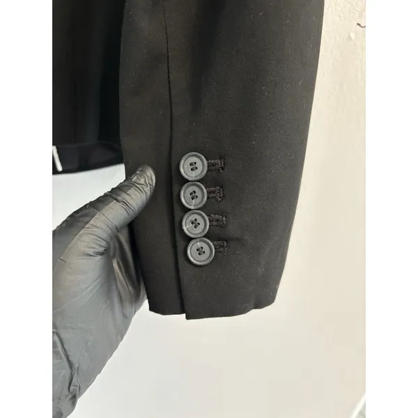 Ann Taylor Black Single Button Blazer Size 8 Classic Workwear Career Suit Jacket - Image 11