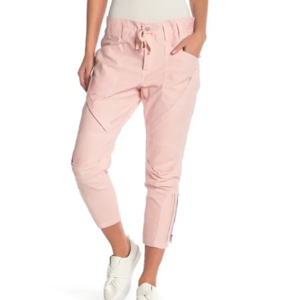 Current/Elliott The Beverly Cropped Tapered Zippered Pants Crystal Pink Size 24‎ - Image 4