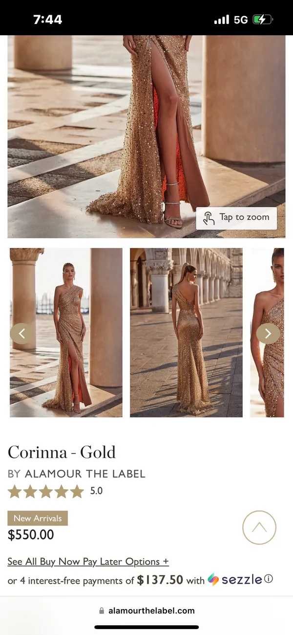 Alamour the Label Gold Dress - Image 2