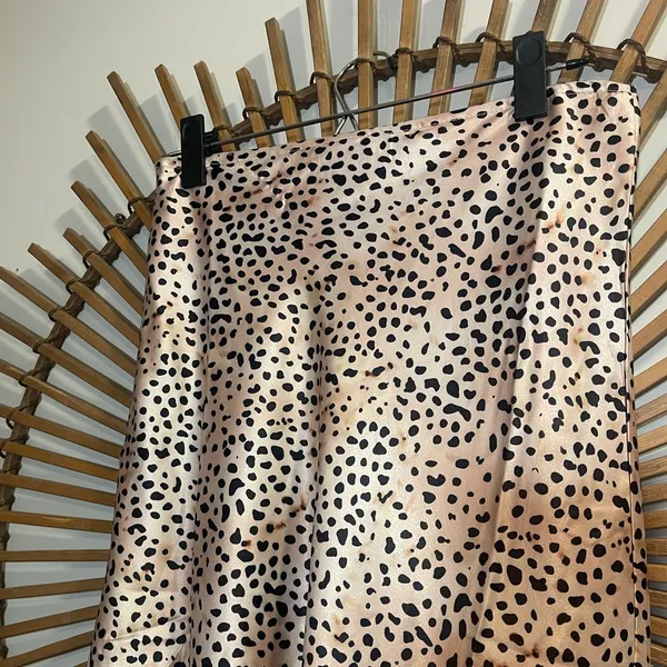 Petal and Pup Women’s Asymmetrical Satin Cheetah Print Midi Skirt Glam Flowy - Image 9