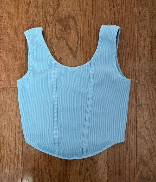 Like new Adreamly Scoop Neckline Ribbed Bustier Corset Knit cropped Tank Top - Image 2