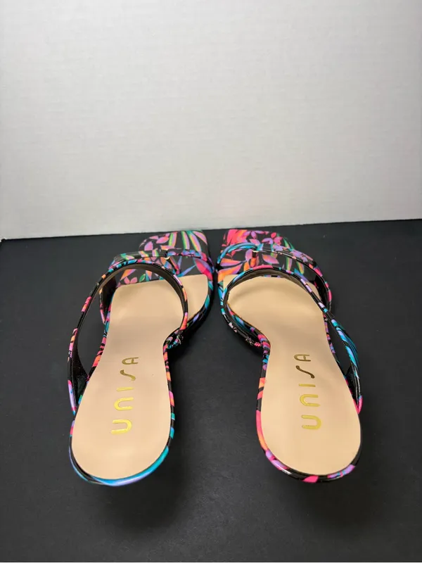 floral sandals mid-heel sandals size 10 - Image 9