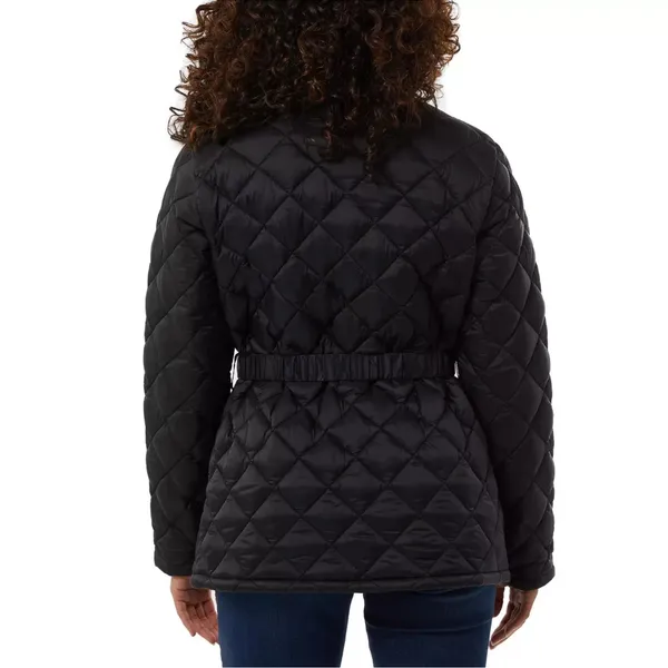 NEW 32 Degrees Women’s Diamond Quilt Belted Puffer Mock Neck Black Jacket Size L - Image 8