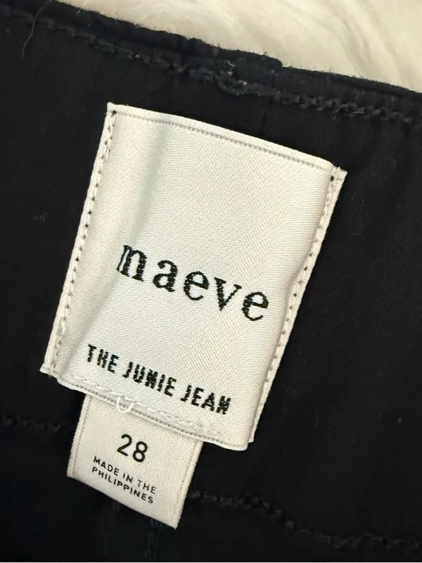 Maeve Junie Jean Black Flare Trousers Size 28 High Rise Anthropologie - Image 5
