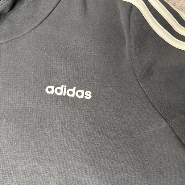 Adidas Womens Tracksuit Set Black White 3 Stripe Hoodie Large Joggers XL Pants - Image 7