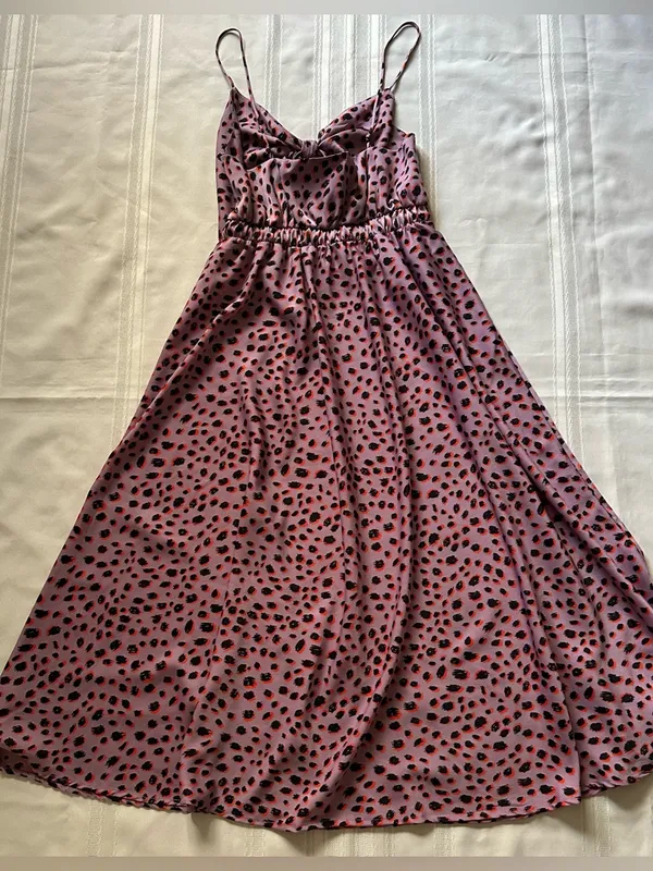 Vici Pink & Black Leopard Print Cutout Knot Maxi Dress Size L - Image 7