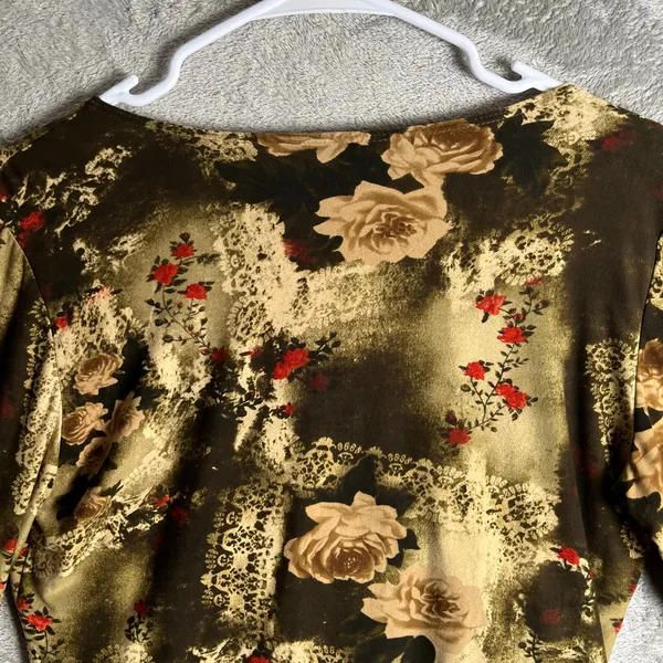 Vintage Y2K Ruched Blouse Boho Fairy Grunge‎ Long Flare Sleeve Indie Sleaze Med - Image 5