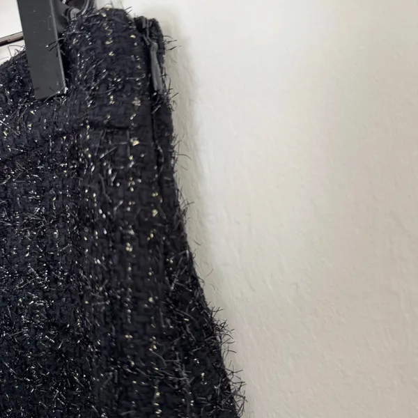 Zara Studio Black Tweed Sparkle High Waisted Shorts Size Medium New - Image 8