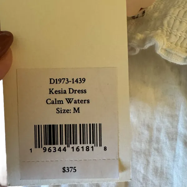 LoveShackFancy - NWT Kesia Dress Calm Waters Blue White Lace Mini Sz M - Image 9