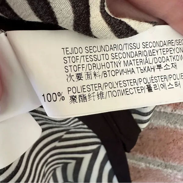 Zara Abstract Striped Tie Back Tank Top NEW Women’s XS Black White - Image 6