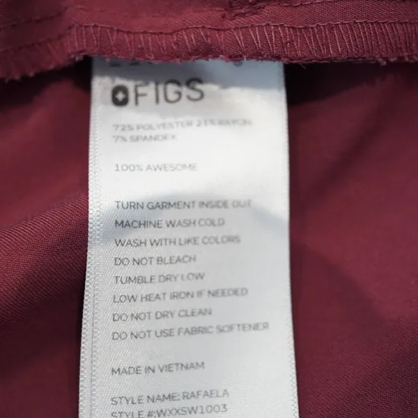 Figs Womens Rafaela Oversized Scrub Top Technical Collection Wine Red Size XL - Image 11