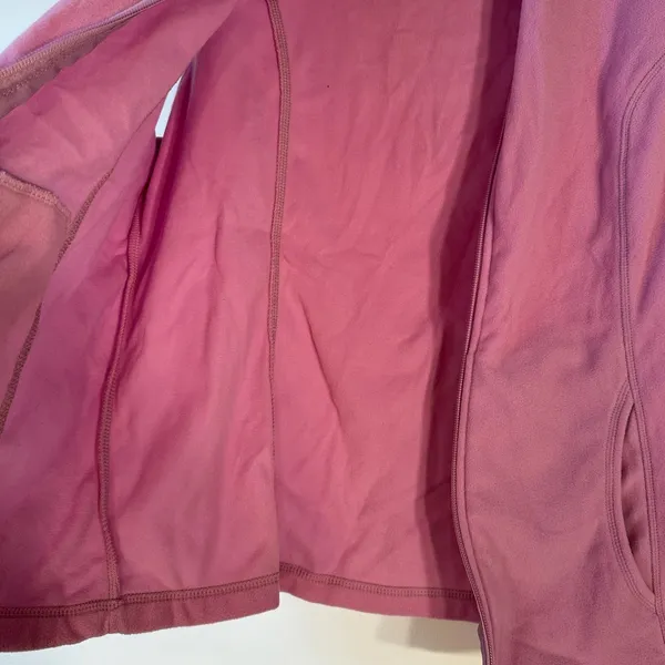 Lands End Womens Fleece Vest Pink‎ Full Zip Mock Neck Pockets Size Large L - Image 4