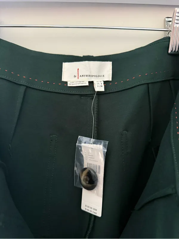 Anthropologie Holly Green Wide Leg Patch Pocket Pants Size 6 NWT - Image 5