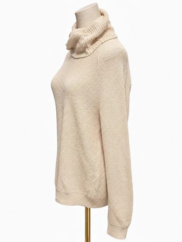 Madewell Eastbrook Turtleneck Cross-Back Sweater in Cotton-Merino Yarn Cream Siz - Image 3