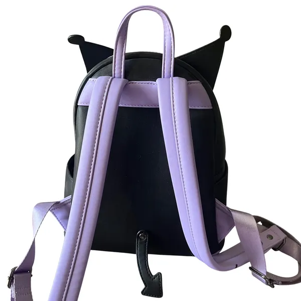 Loungefly Sanrio Kuromi Cosplay Mini Backpack Black Purple Skull‎ 3D Ears Tail - Image 5