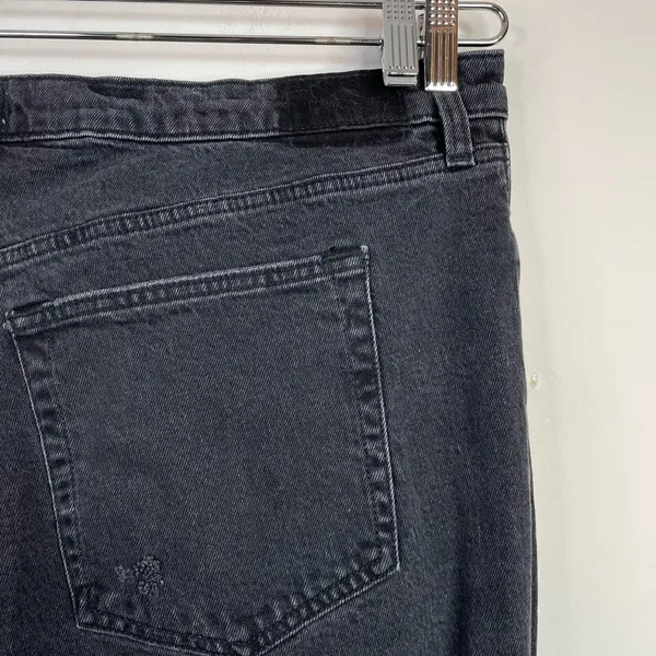 Abercrombie Fitch 90s Straight Ultra High Rise Distressed Black Jeans 35 20 new - Image 8