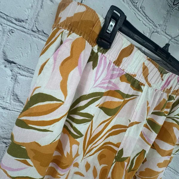 C&C California Linen Pants Women's XL Cropped Wide Legged Tropical Coastal - Image 2