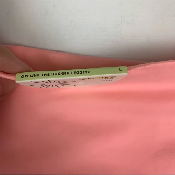 Aerie women's large hugger leggings in pink new coral athletic high rise gym wor - Image 6