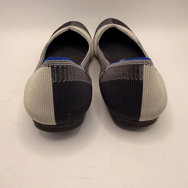 Rothys The Flat Navy Cream Gingham Round Toe Knit Ballet Flats Womens 7 - Image 5