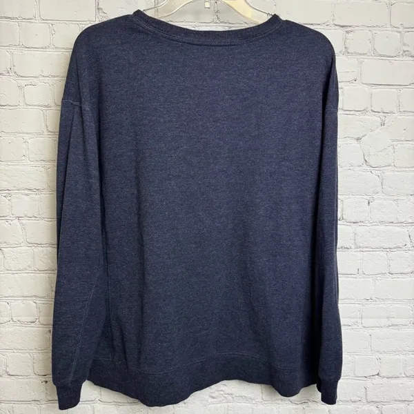 Wildfox Women's blue pullover sweatshirt size large Social colorful embroidery - Image 6