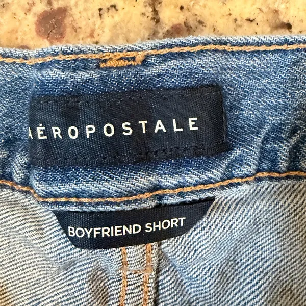 Aeropostale Women's Light Blue Distressed Jean Shorts - Image 4