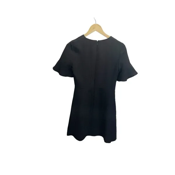Banana Republic Black Flutter‎ Sleeve Fit & Flare Short Sleeved Dress 0 Career - Image 4