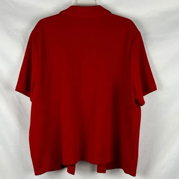 Los Angeles Women Red Short Sleeve Open Front Cardigan - Image 3