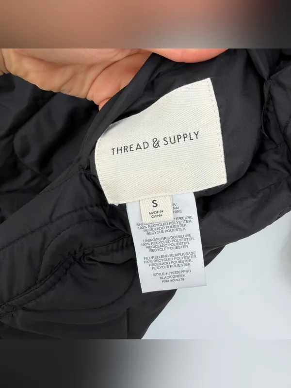 TREAD & SUPPLY Nixie Jacket Reversible Olive Green Black S - Image 7