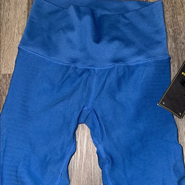 Stella Elyse blue ribbed compression leggings Size S/M Size M - Image 4