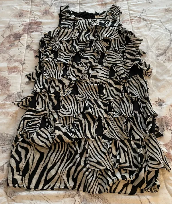 Y2K Animal Print Silk Blend Sheath Mini Dress, size S - Image 11