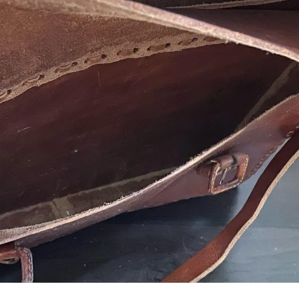 Vintage Handmade Brown Leather Brooklyn Style Briefcase Messenger Satchel Bag - Image 12