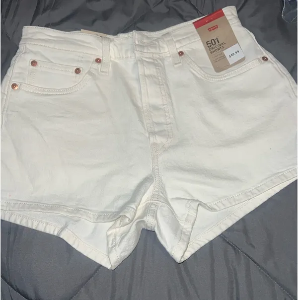 Levi's Women's 501 Original Shorts Sz 28 - Image 11