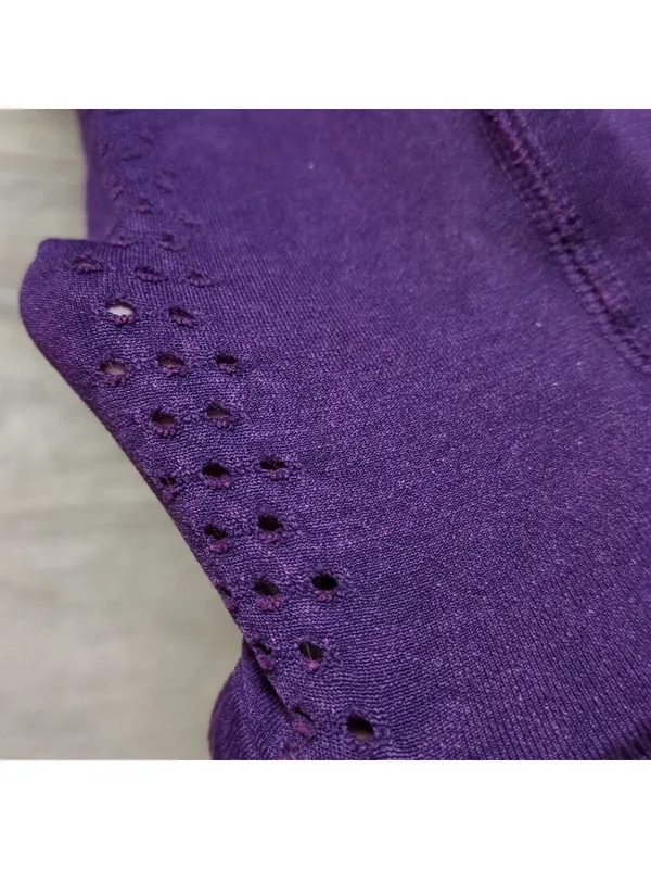 Free People Purple Cropped Leggings Size XS/Small? - Image 2