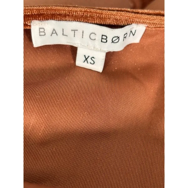Baltic Born Katelyn Velvet Maxi Wrap Dress Cinnamon Rust XS Short Sleeve Gown - Image 8