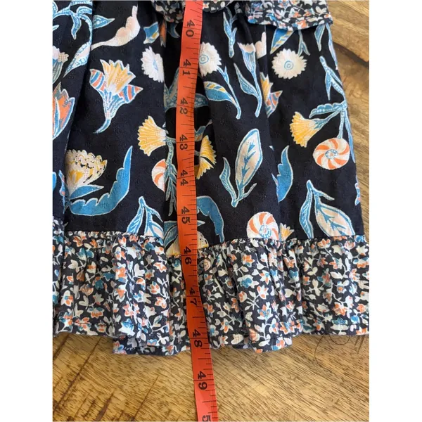 Universal Thread Tiered Floral Maxi Dress S‎ Ruffle Navy Pockets Cotton Blend - Image 9