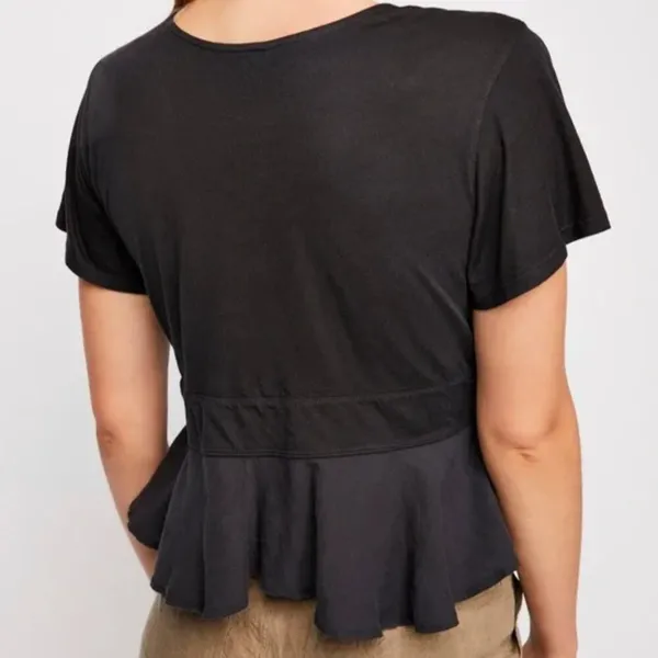 Free People We the Free Knot Me Tee in Black Size Small NWOT - Image 2