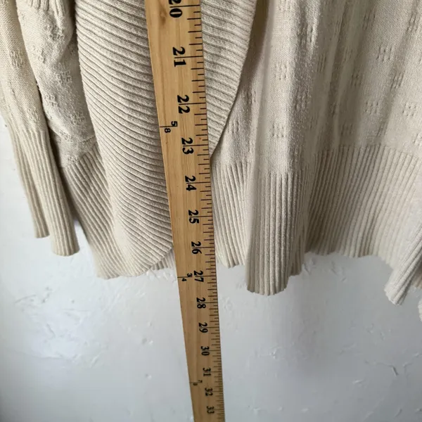 Kimchi Blue Sweater Coquette Medium Cream Open Front‎ Cardigan Pockets Boho - Image 7