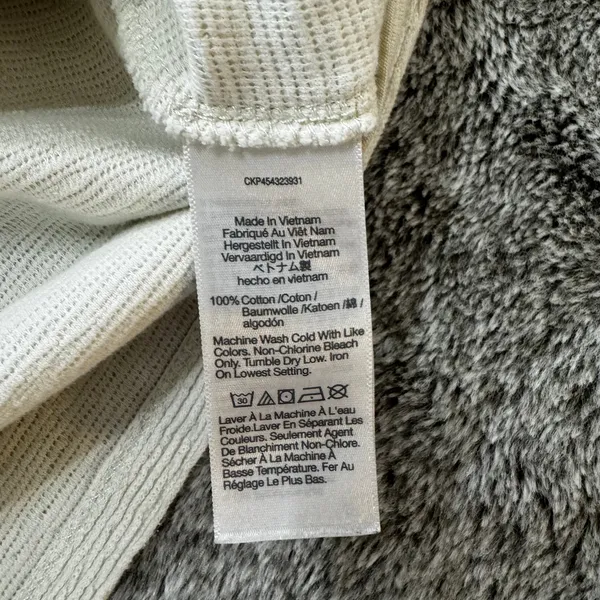 Madewell Textured Pointelle V-Neck Setlist Boxy Cropped Top Women's Medium - Image 6