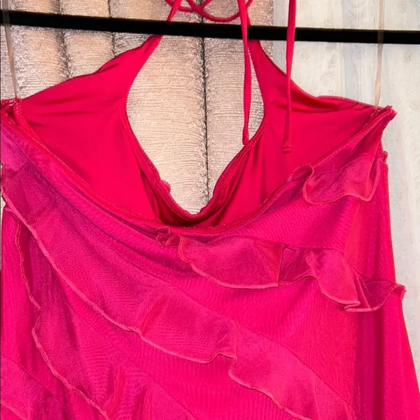 NWT Oh Polly Size 12 Elegant Red Ruffle Dress - Image 9