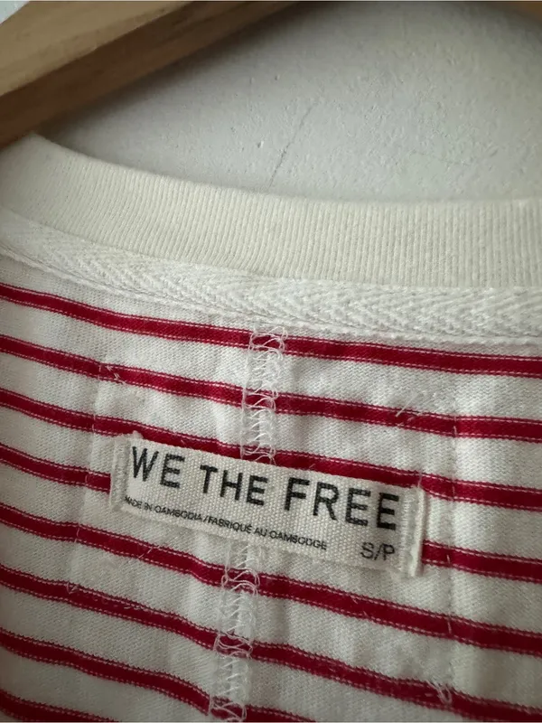 Free People We the Free Red and White Striped Everyday Tee - Image 6