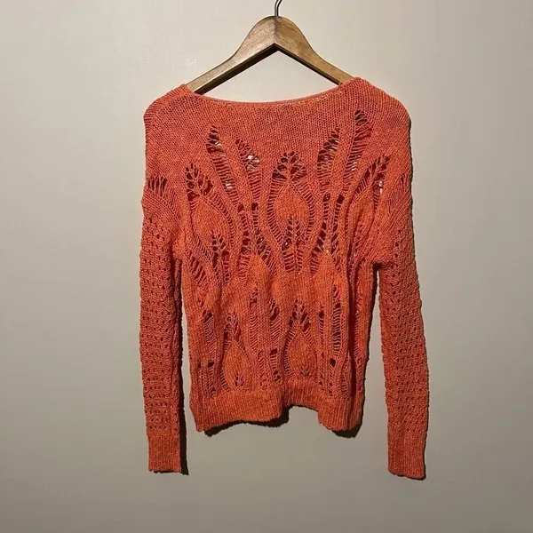 American Eagle Outfitters Coral Open-Knit Sweater NWT XS Coastal Cowgirl Beach B - Image 2