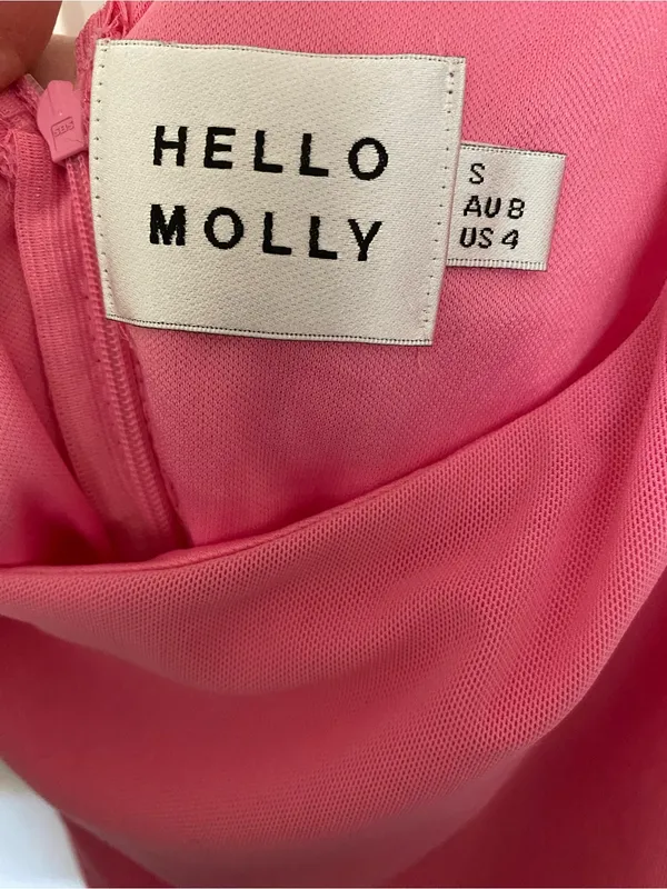 Hello Molly One-Shoulder Barbie Pink Mini Dress Size Small Size 4 Party Neon - Image 5