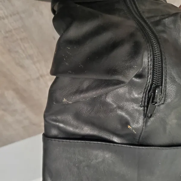 Body Natural Black PU Leather Heeled Boots Size 10 - Image 3