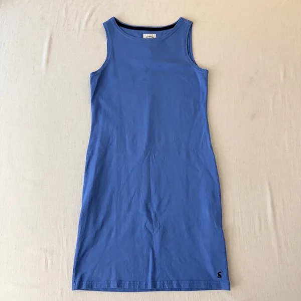 Joules Riva Dress Womens 4 Blue Sleeveless Cotton‎ Shift Mini - Image 2