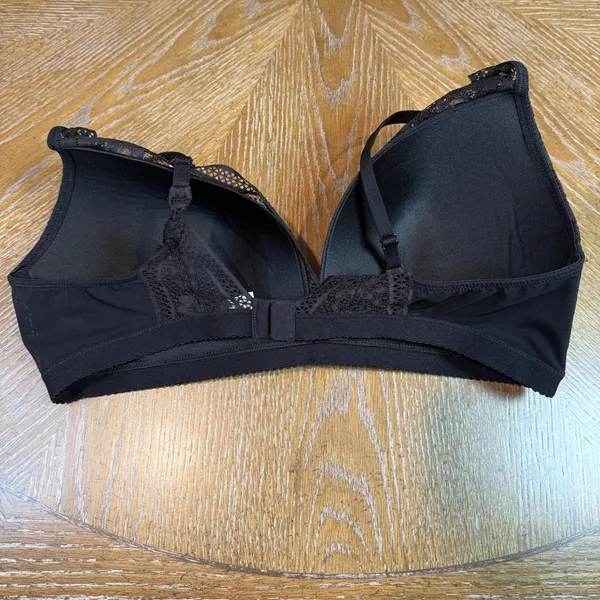 Knix NWT Deep V Lace Bralette Black Wireless Mesh Trim Bra Size XXL - Image 5